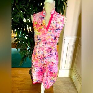 💗💕EP NY Pink Print Lightweight Golf Tennis Sports Collared Dress Size XS💗💕